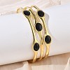 Brass Enamel Multi-strand Cuff Bangles for Women BJEW-A173-01G-01-3