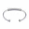 Non-Tarnish 304 Stainless Steel Open Cuff Bangle for Girl Women BJEW-N013-008P-2