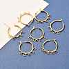 Brass Hoop Earring Findings with Latch Back Closure KK-F824-008G-5