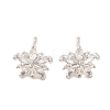 Brass Micro Pave Clear Cubic Zirconia Stud Earrings for Women EJEW-U015-09P-1