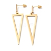 Alloy Hollow Out Triangle Dangle Stud Earrings for Women EJEW-WH0018-31G-1