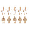 Unfinished Blank Wooden Robot Toys AJEW-TA0001-03-1