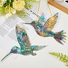 2Pcs 2 Styles Acrylic Bird Hanging Suncatchers HJEW-CN0001-32-7