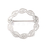 Hollow Leaf Ring Brass Brooches for Women JEWB-Z032-01P-1