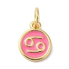 Real 18K Gold Plated Brass Enamel Charms KK-L216-001G-B04-1