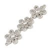 Brass Pave Clear Cubic Zirconia Three Flower Links Connector Charms KK-P277-61P-2