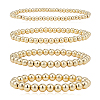 ANATTASOUL 4Pcs 4 Size Brass Round Beaded Stretch Bracelets Set for Women BJEW-AN0001-07-1