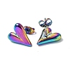 Ion Plating(IP) 304 Stainless Steel Heart Stud Earrings for Women EJEW-F300-09MC-2