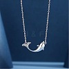 Alloy Crystal Rhinestone Whale Pendant 201 Stainless Steel Cable Chain Necklaces for Women WG0EF37-01-1