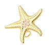 Starfish 304 Stainless Steel Cuff Rings for Women RJEW-P125-03G-2