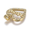 Brass Micro Pave Clear Cubic Zirconia Pendants X-ZIRC-A011-09G-3