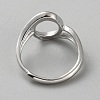 Rhodium Plated 925 Sterling Silver Adjustable Ring Components LS-FIND-WH0152-692P-2