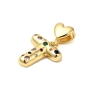 Rack Plating Brass Micro Pave Clear Cubic Zirconia Perdants KK-C067-12G-T-2