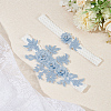 3D Flower Embroidery Polyester Lace Elastic Bridal Garters AJEW-WH0470-02A-3