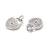 Brass Micro Pave Clear Cubic Zirconia Charms KK-E068-VB126-2