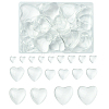 48Pcs 6 Styles Transparent Heart Glass Cabochons GGLA-FS0001-07-1