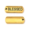 Tibetan Style Alloy Rectangle with Word Blessed Pendants TIBEP-Q043-060AG-RS-1