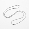 Anti-Tarnish Sterling Silver Snake Chain Necklaces STER-F028-09P-1