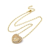 Brass Pave Clear Cubic Zirconia Heart Pendant Necklaces for Women NJEW-K381-07B-G-4