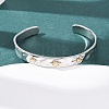 304 Stainless Steel Cuff Bangles for Women BJEW-P377-02A-2