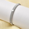 304 Stainless Steel Flat Snake Chains Cuff Bangles for Women BJEW-A067-01P-3