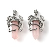 Natural Rose Quartz Pointed Pendants G-B042-04P-50-1