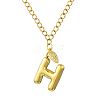 304 Stainless Steel Clear Cubic Zirconia Heart & Letter Pendant Curb Chain Necklaces for Women NJEW-FS00012-27H-1