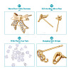 12Pcs 6 Style Brass Micro Pave Cubic Zirconia Stud Earring Findings KK-FW0001-10-4