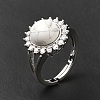 Natural Howlite Adjustable Rings RJEW-P043-02P-22-5