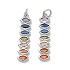 Brass Micro Pave Colorful Cubic Zirconia Pendants CU-CBA6E4E-18P-1