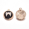 Light Gold Plated Alloy Enamel Pendants PALLOY-TAC0011-08-2