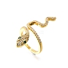 Brass Micro Pave Cubic Zirconia Cuff Rings RJEW-D308-03G-B-4