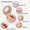 Portable Travel Round Velvet Jewelry Set Storage Zipper Boxes CON-TAC0001-11B-5