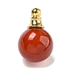 Natural Dyed & Heated Carnelian Perfume Bottle Pendants G-K338-22G-13-1