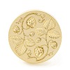 Golden Tone Round Wax Seal Brass Stamp Heads AJEW-Z034-01G-06-2