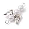 Shell Pearl Beaded Angel Connector Charms PALLOY-JF03015-5