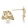 Brass Stud Earring Findings KK-N232-116-NF-3