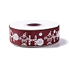 25 Yards Christmas Theme Printed Polyester Grosgrain Ribbon OCOR-C004-02E-2