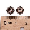 4-Petal Tibetan Style Alloy Flower Bead Caps LS-X-TIBE-S222-R-NR-3
