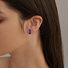 4 Pairs 4 Colors Alloy Enamel Huggie Hoop Earrings for Women EJEW-HY0001-23A-5