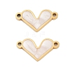 304 Stainless Steel White Enamel Connector Charms STAS-Z078-12G-1