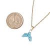 MIYUKI Delica Beads Beaded Mermaid Tail Pendant 304 Stainless Steel Cable Chain Necklaces for Women NJEW-MZ00130-04-3