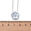 304 Stainless Steel Pave Natural Cornflower Blue Shell Flower Pendant Necklaces for Women NJEW-U032-16P-02-5