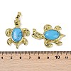 Synthetic Turquoise & Brass Pendants KK-F887-01G-06-3