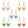 Rhombus Glass Dangle Earrings EJEW-MZ00640-2