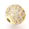 Brass Micro Pave Cubic Zirconia Beads ZIRC-Q013-8mm-142G-2