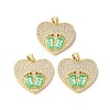 Rack Plating Brass Cubic Zirconia Pendants KK-K385-63G-2