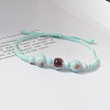 Adjustable Handmade Porcelain Round Polyester Cord Braided Bead Bracelets for Women WGD04E5-02-1