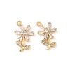 Brass Micro Pave Cubic Zirconia Pendants KK-C099-02G-03-1