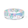 Transparent Resin Star Finger Ring for Women RJEW-T022-028-4